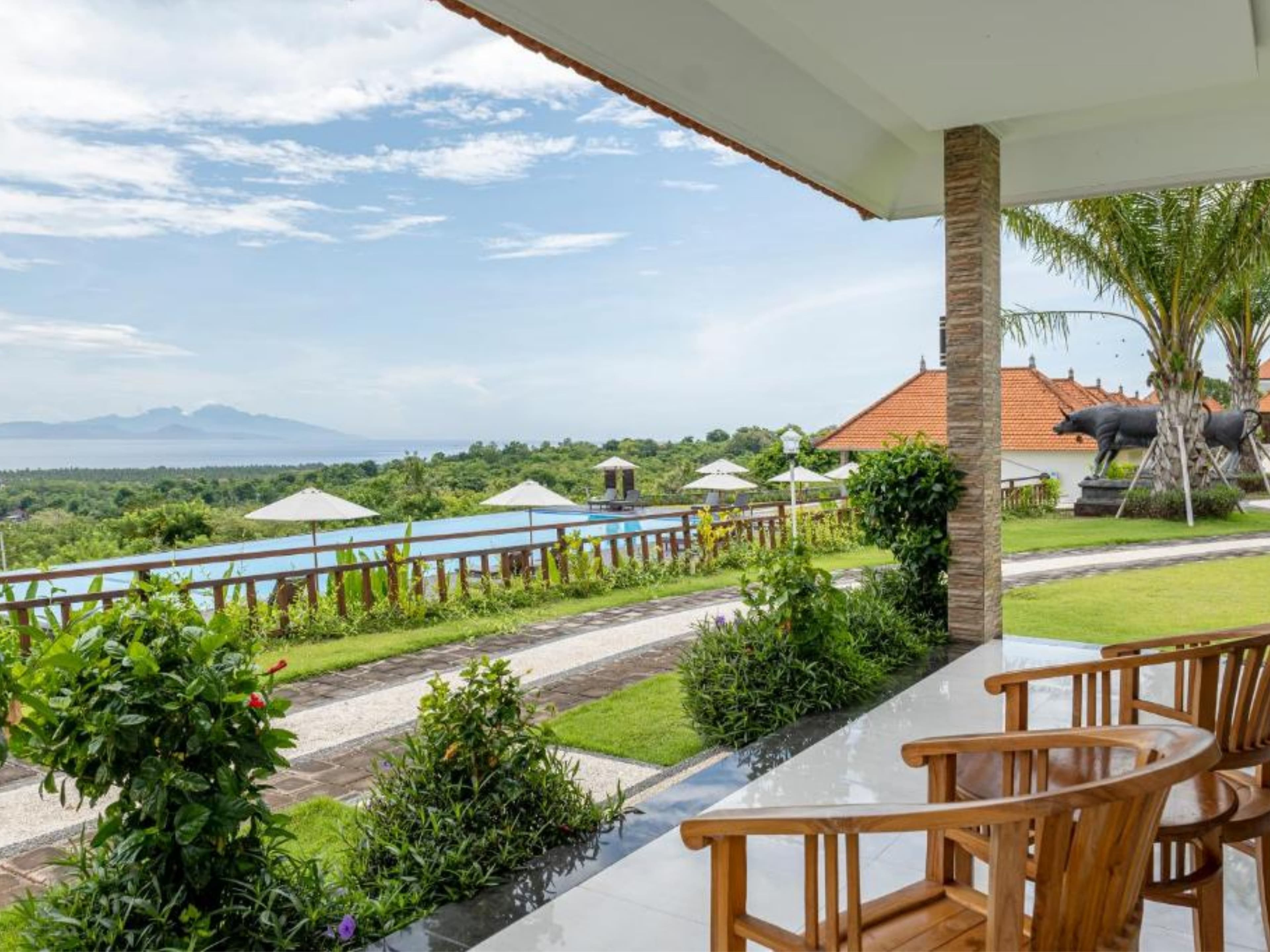 Double Room with Sea View — pool and sea view from balcony