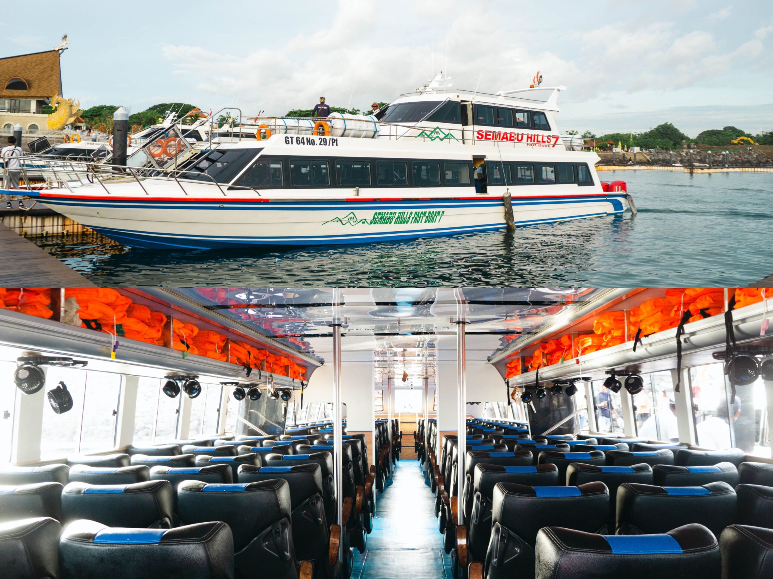 Fast boat docked at Sanur pier