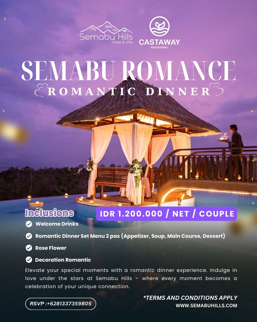 semabu romantic dinner